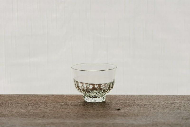 くるみ広縁冷茶碗 ガラス工房 橙