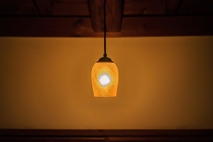 橙色のカフェランプ(すりガラス) 小 | ガラス工房 橙