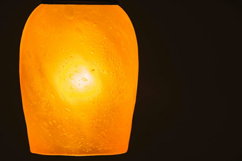 橙色のカフェランプ(すりガラス) 大 | ガラス工房 橙