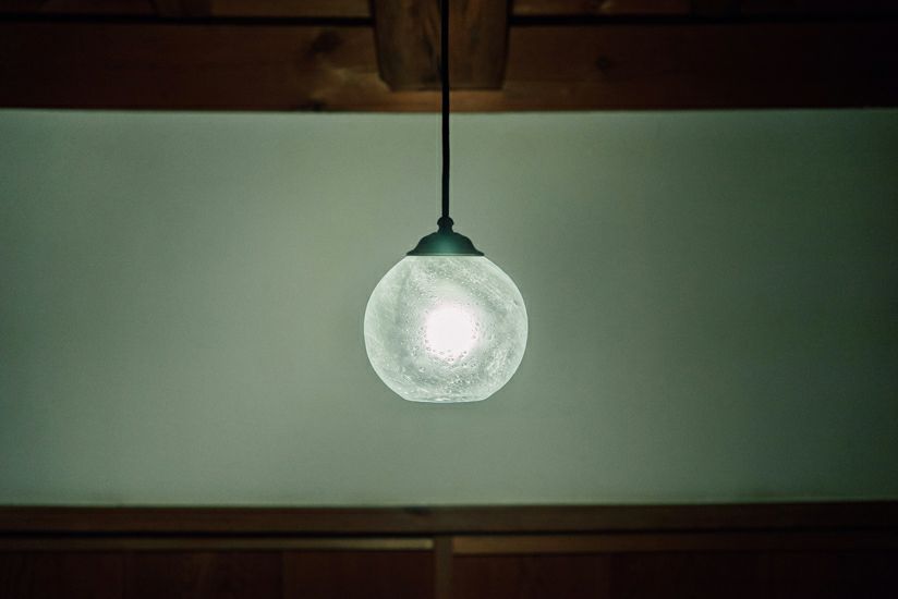 くるみの丸ランプ(すりガラス) | ガラス工房 橙