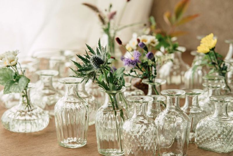 品質保証人気専用ですガラスのちびチビ花瓶双葉小鳥付き 花瓶・フラワースタンド