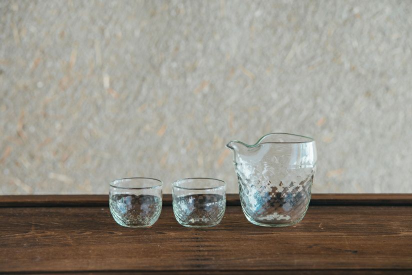 くるみモール酒器セット ダイヤ | ガラス工房 橙